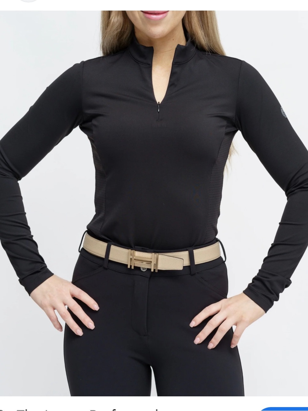 TKEQ The 'Quinn' Essential Riding Competition Top Long Sleeve Black XL